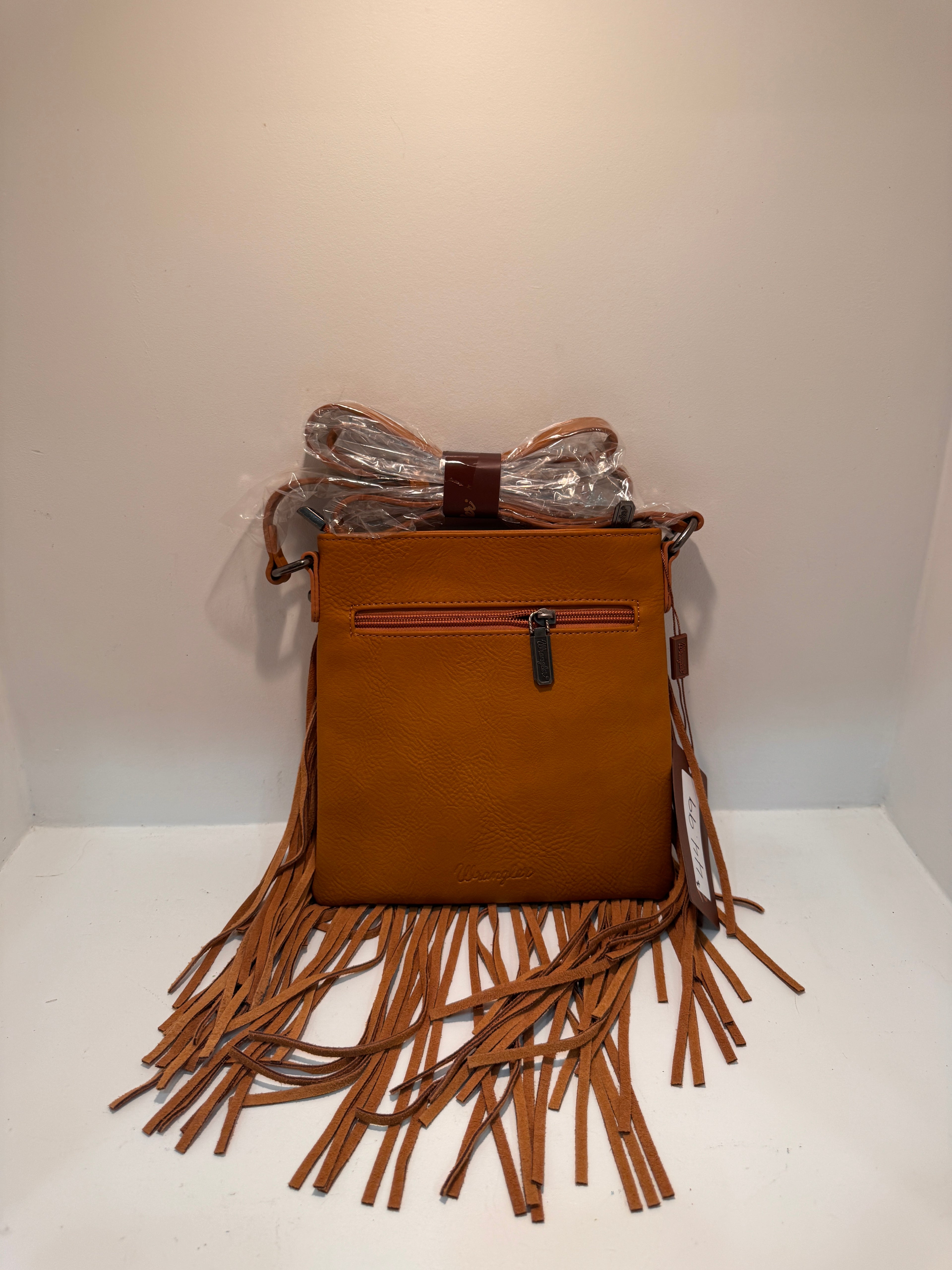 Women's Leather Fringe Jean Denim Pocket Crossbody