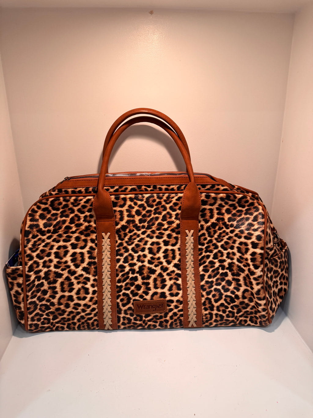 Wrangler Whipstitch Leopard Duffle