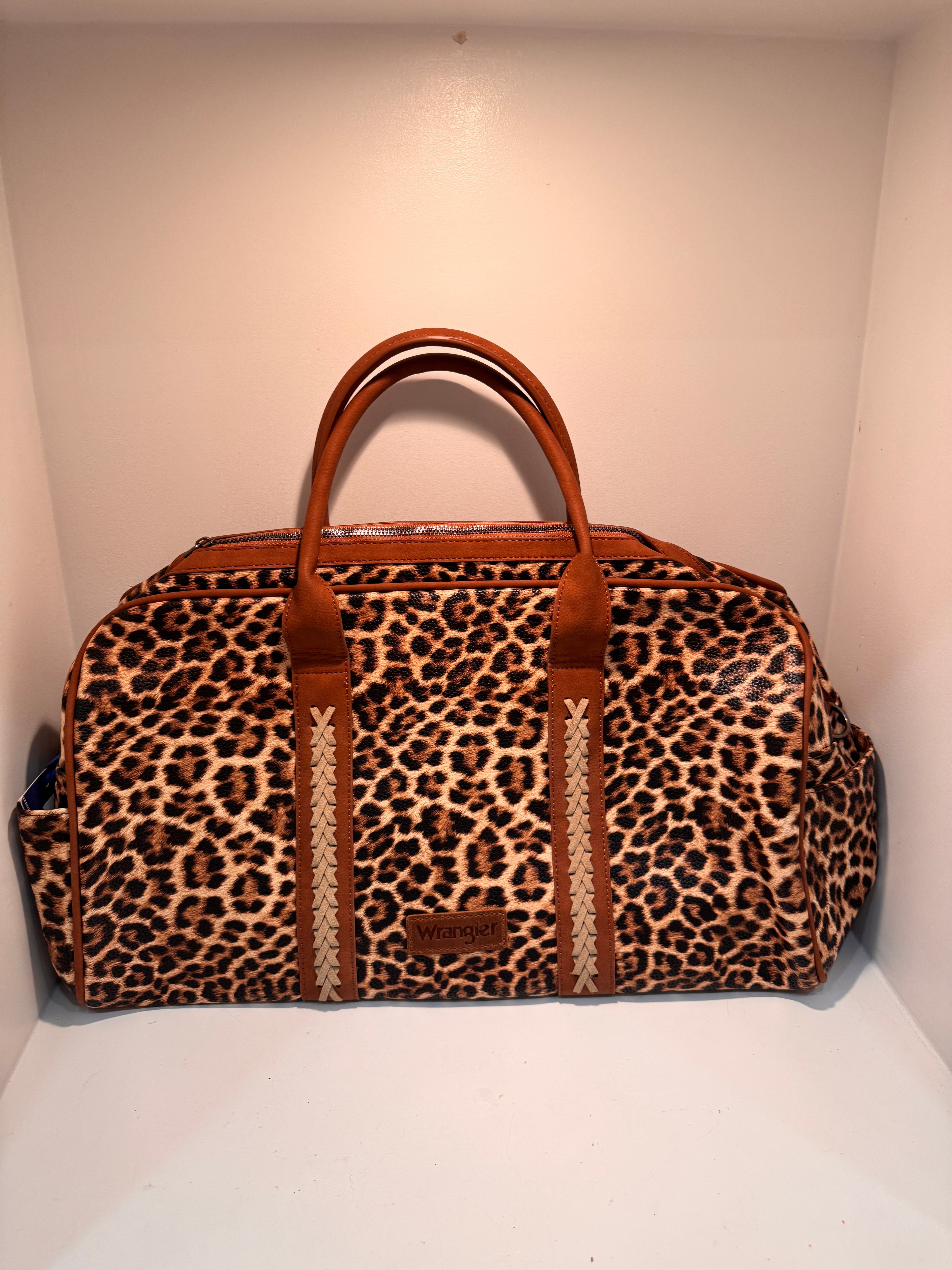 Wrangler Whipstitch Leopard Duffle