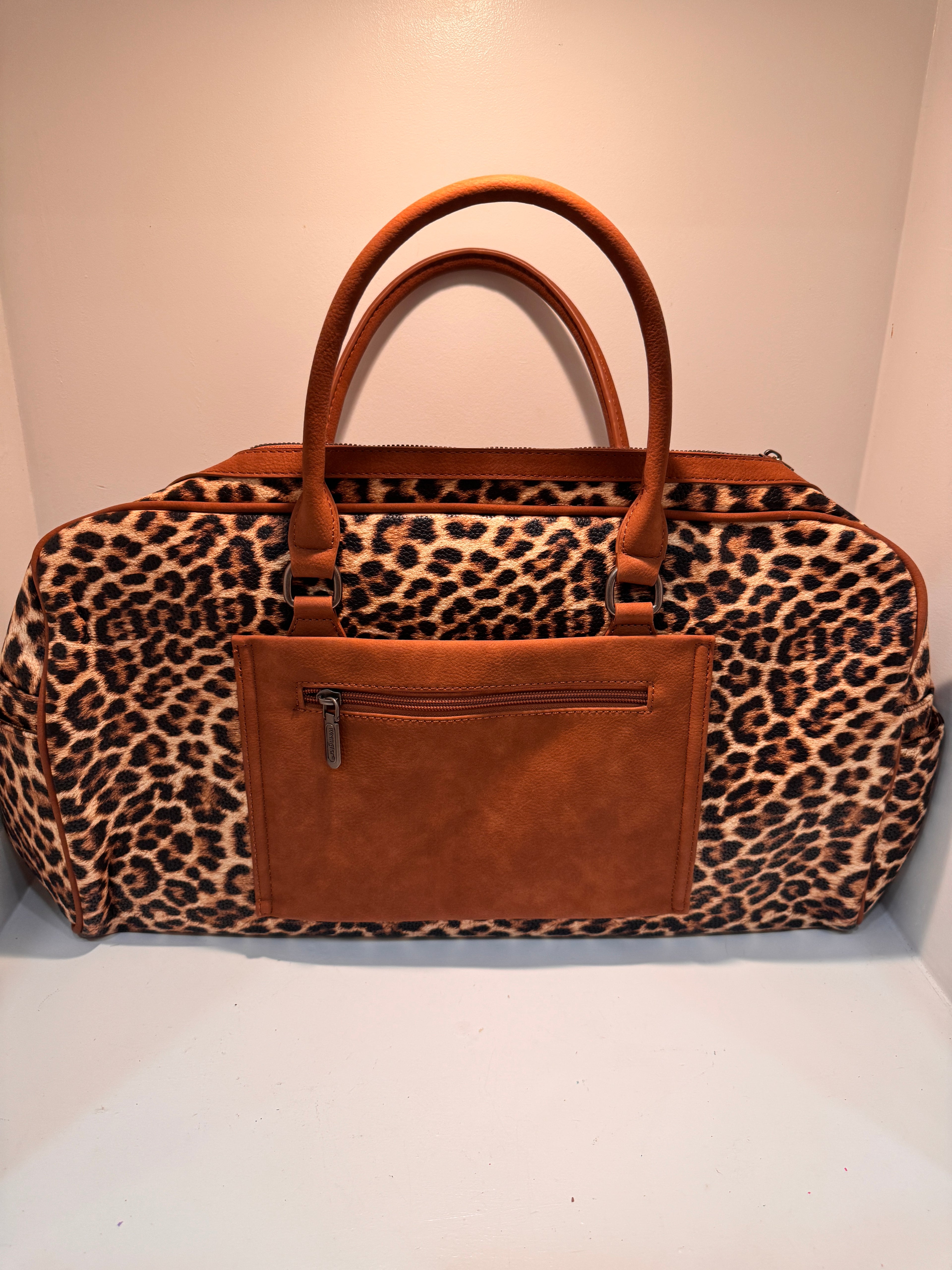 Wrangler Whipstitch Leopard Duffle